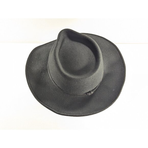 Vintage Black wool cowboy hat by Andre Canadian hat Montreal Canada 56 cm, - Picture 6 of 10